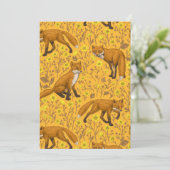 Füchse und Buttercups auf Orange (Stehend Vorderseite)