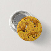 Füchse und Buttercups auf Orange Button (Vorne & Hinten)