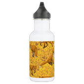 Füchse und Buttercups auf Orange Edelstahlflasche (Rechts)