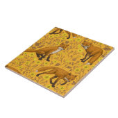 Füchse und Buttercups auf Orange Fliese (Seite)