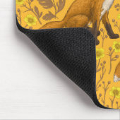 Füchse und Buttercups auf Orange Mousepad (Ecke)