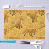 Füchse und Buttercups auf Orange Seidenpapier (Handwerk)