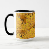 Füchse und Buttercups auf Orange Tasse (Links)