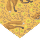 Füchse und Buttercups auf Orange Tischdecke (Schrägansicht)