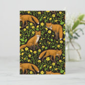 Füchse und Buttercups auf schwarz (Stehend Vorderseite)