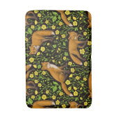 Füchse und Buttercups auf schwarz Badematte (Vorderseite Vertikal)