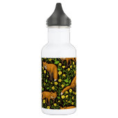 Füchse und Buttercups auf schwarz Edelstahlflasche (Links)