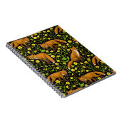 Füchse und Buttercups auf schwarz Notizblock (Rechte Seite)