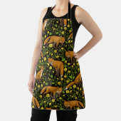 Füchse und Buttercups auf schwarz Schürze (InSitu)