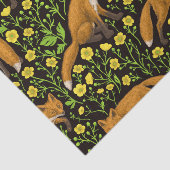 Füchse und Buttercups auf schwarz Seidenpapier (Ausschnitt)