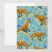 Füchse und Buttercups in Poolblau (Vorne/Hinten)