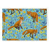 Füchse und Buttercups in Poolblau (Vorderseite (Horizontal))