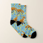 Füchse und Buttercups in Poolblau Socken (Paar)