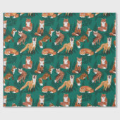 Füchse und Farne Geschenkpapier (Flach)