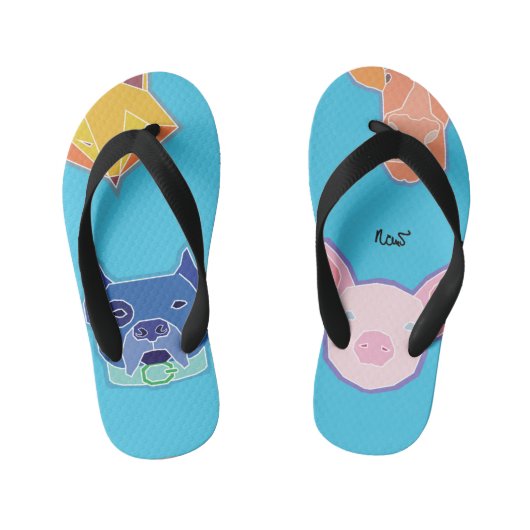 ...Füchse und Kuh Kinderbadesandalen (Fußbett)