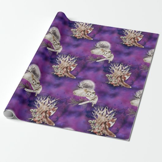 Füchse und Owlen Umschlagpapier Geschenkpapier (Ungerollt)