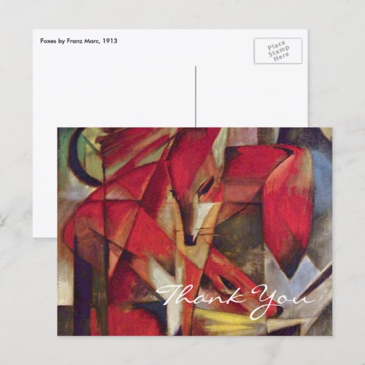 Füchse von Franz Marc Postkarte (Vorne/Hinten)