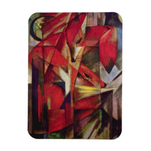 Füchse von Franz Marc, Vintage Abstracte Kubismus  Magnet