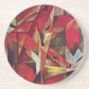 Füchse von Franz Marc, Vintage Abstracte Kubismus  Untersetzer
