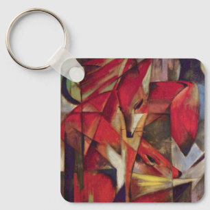 Füchse von Franz Marc, Vintage Abstrakte kubistisc Schlüsselanhänger