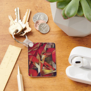 Füchse von Franz Marc, Vintage Abstrakte kubistisc Schlüsselanhänger