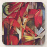 Füchse von Franz Marc, Vintage Abstrakte kubistisc Untersetzer<br><div class="desc">Füchse (1913) von Franz Marc ist ein Vintager Expressionismus,  der Kunstmalerei ist. Mehrere bunte Waldkreaturen,  eine Familie von roten Füchsen. Über den Künstler: Franz Marc (1880-1916) war ein deutscher expressionistischer Maler,  einer der Schlüsselfiguren der deutschen Expressionismus-Bewegung und Gründungsmitglied von Der Blaue Reiter (Der Blaue Rider).</div>