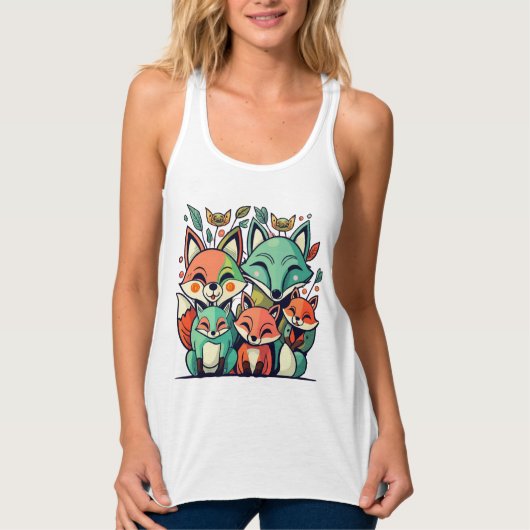 Fuchsfamilie Tank Top (Vorderseite)