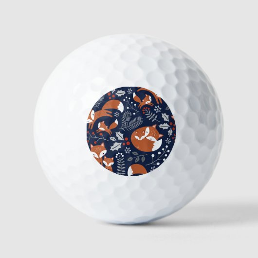 Fuchsfamilie: Vintag nahtlos. Golfball (Vorderseite)