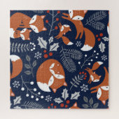 Fuchsfamilie: Vintag nahtlos. Puzzle (Horizontal)