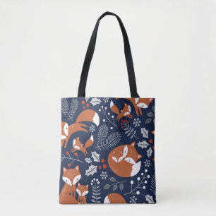 Fuchsfamilie: Vintag nahtlos. Tasche