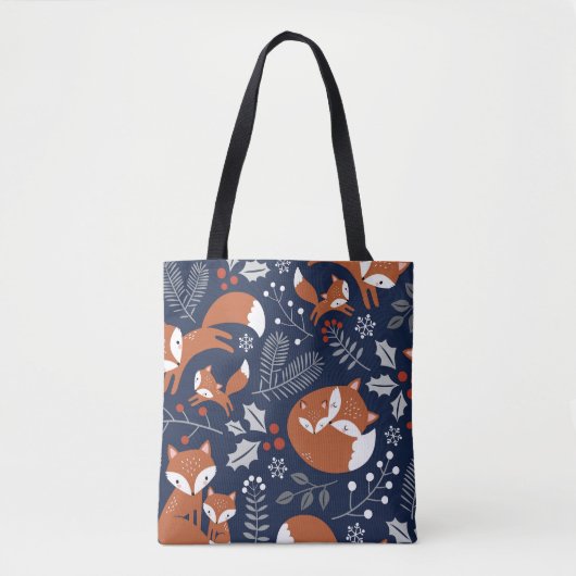 Fuchsfamilie: Vintag nahtlos. Tasche (Vorderseite)