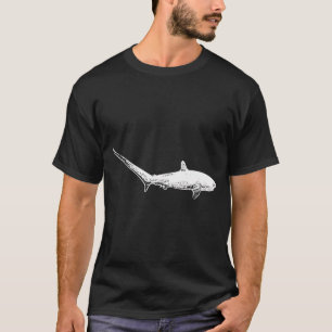 Fuchshai Dick Weiß Druck T-Shirt