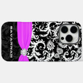 Fuchsi White plus jede Farbe Damast Druckkristall Case-Mate iPhone Hülle (Rückseite (Horizontal))