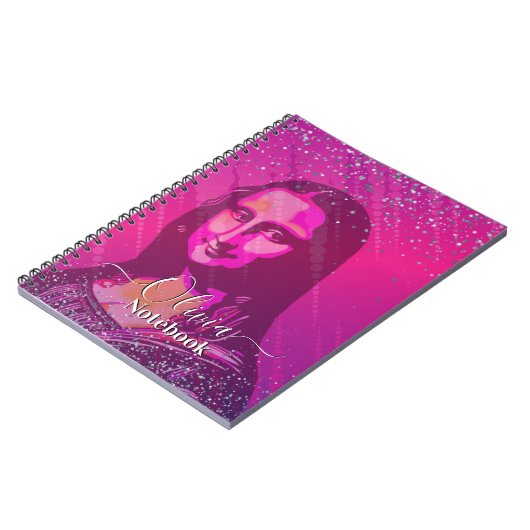 Fuchsia Abstract Mona Lisa  Notizblock (Linke Seite)