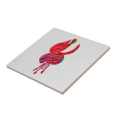 Fuchsia abstrakte Aquarellblüte Fliese (Seite)