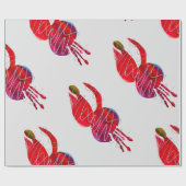 Fuchsia abstrakte Aquarellblüte Geschenkpapier (Flach)