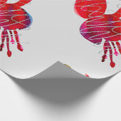 Fuchsia abstrakte Aquarellblüte Geschenkpapier (Ecke)