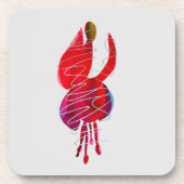 Fuchsia abstrakte Aquarellblüte Getränkeuntersetzer (Vorderseite)