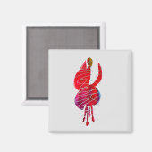 Fuchsia abstrakte Aquarellblüte Magnet (Vorderseite/Rückseite)