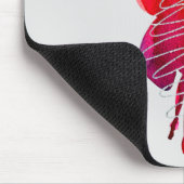 Fuchsia abstrakte Aquarellblüte Mousepad (Ecke)