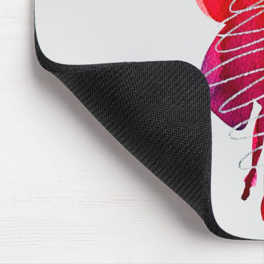 Fuchsia abstrakte Aquarellblüte Mousepad (Ecke)