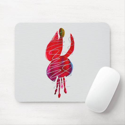 Fuchsia abstrakte Aquarellblüte Mousepad (Mit Mouse)