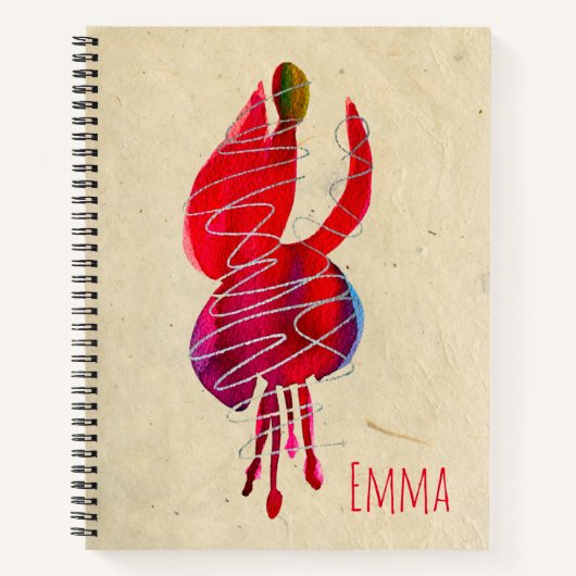 Fuchsia abstrakte Aquarellblüte Notizblock (Vorderseite)