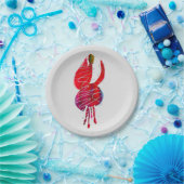 Fuchsia abstrakte Aquarellblüte Pappteller (Party)