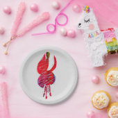 Fuchsia abstrakte Aquarellblüte Pappteller (Party)