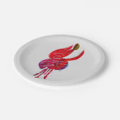 Fuchsia abstrakte Aquarellblüte Pappteller (Schrägansicht)