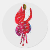 Fuchsia abstrakte Aquarellblüte Runder Aufkleber (Vorderseite)