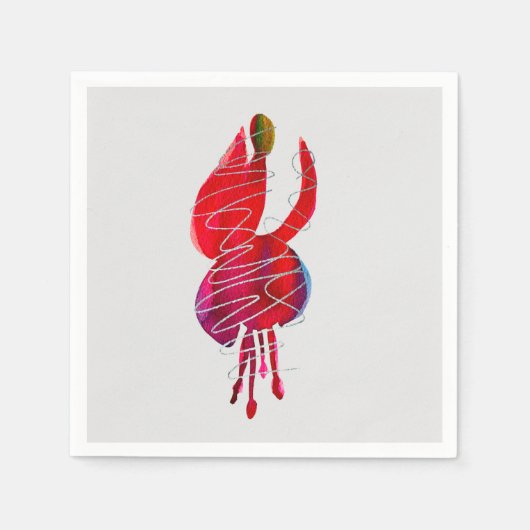 Fuchsia abstrakte Aquarellblüte Serviette (Vorderseite)