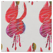 Fuchsia abstrakte Aquarellblüte Stoff (Nahaufnahme)