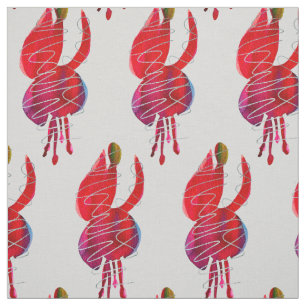 Fuchsia abstrakte Aquarellblüte Stoff